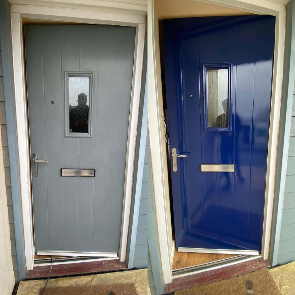 Front Door Spray Painting Front Door Spray Painting